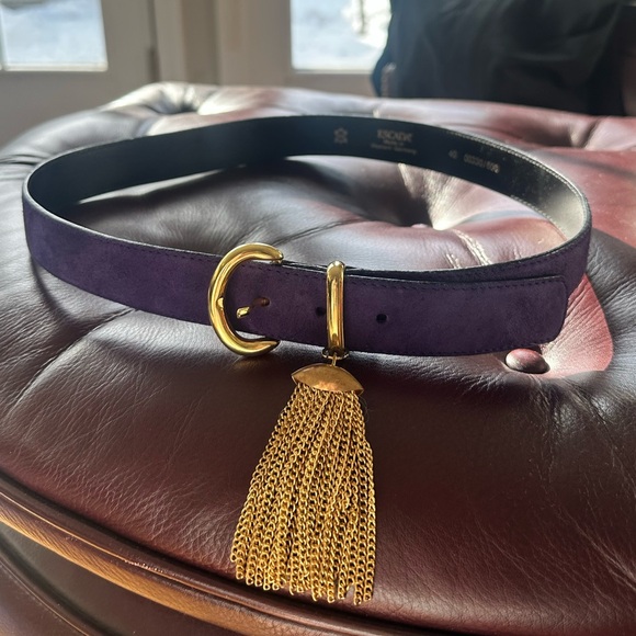 Vintage Escada Suede Belt with Gold Tassle - Picture 2 of 9